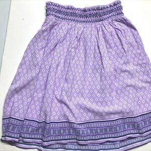 Flared, Smocked Waist Women’s Skirt, Size XS, Purple/White, Old Navy